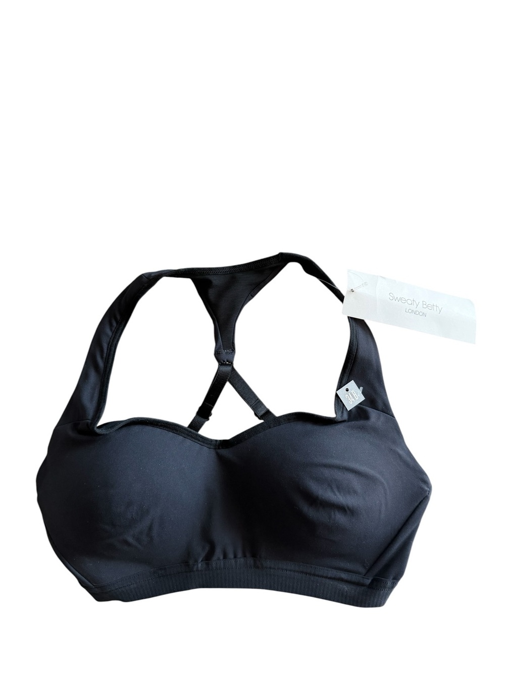 NEW Sweaty Betty Womens Ultimate Workout Bra Size 34B Black Strappy Racerback
